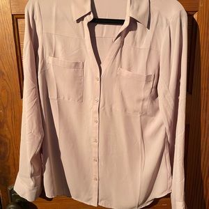 Express 100% polyester long sleeve dress-shirt. Size medium.